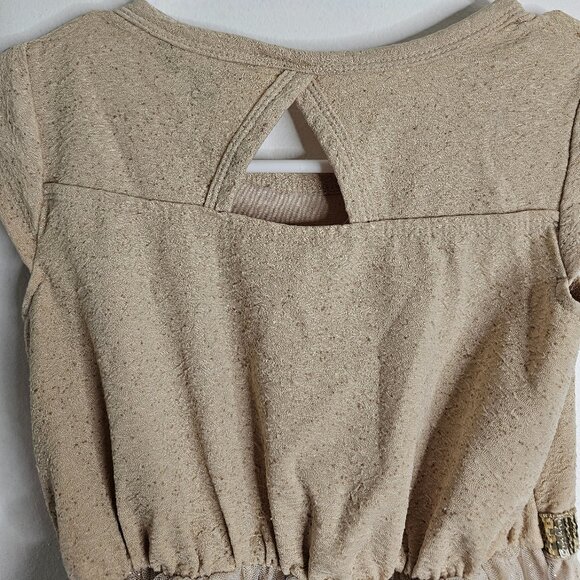 George | Champagne/Tan Chiffon and Sequin Dress with Keyhole Back - Picture 4 of 5